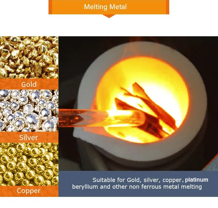 Ultra Fast Melting Gold Silver Machine Ultra High Frequency Induction Heating Melting Furnace for Melting Gold Silver Machine with Quartz Crucible